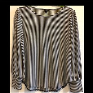 Ann Taylor black stripe blouse